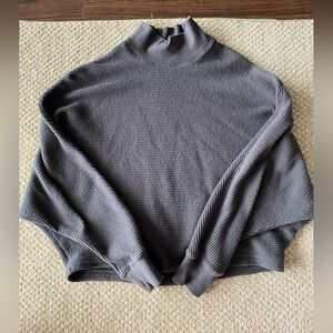 Gray Waffle Knit top
